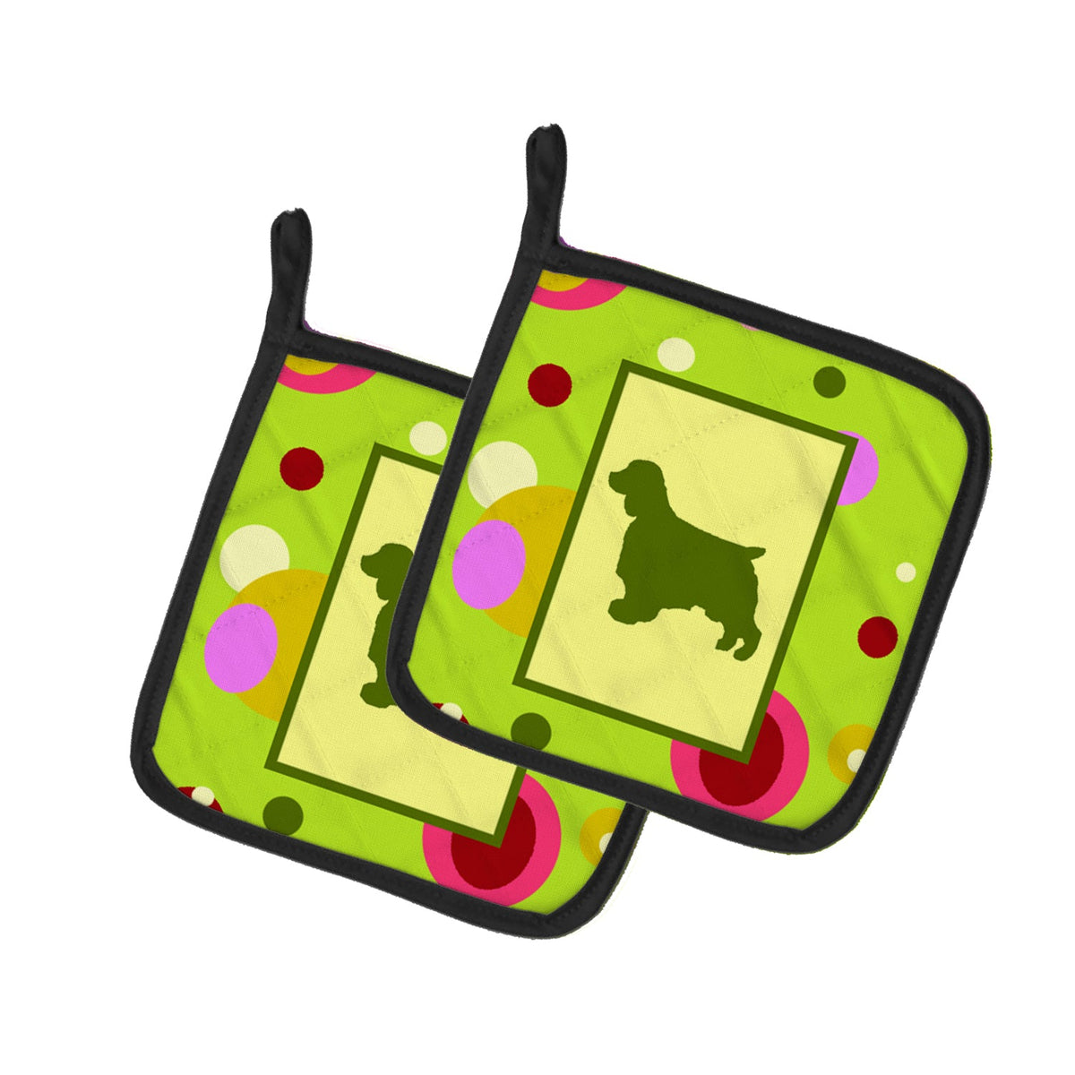 Welsh Springer Spaniel Pot Holder Set of 2 Heat Resistant Quilted Hot Pads 7.5 x 7.5 Inch, Insulated Kitchen Trivets for Cooking & Baking