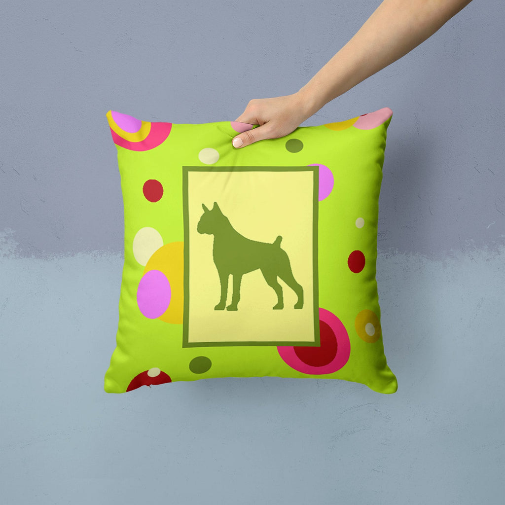 Boxer Decorative Throw Pillow 14x14 Indoor Outdoor Accent Cushion, Fabric Cover with Insert for Sofa, Bed, Porch & Living Room