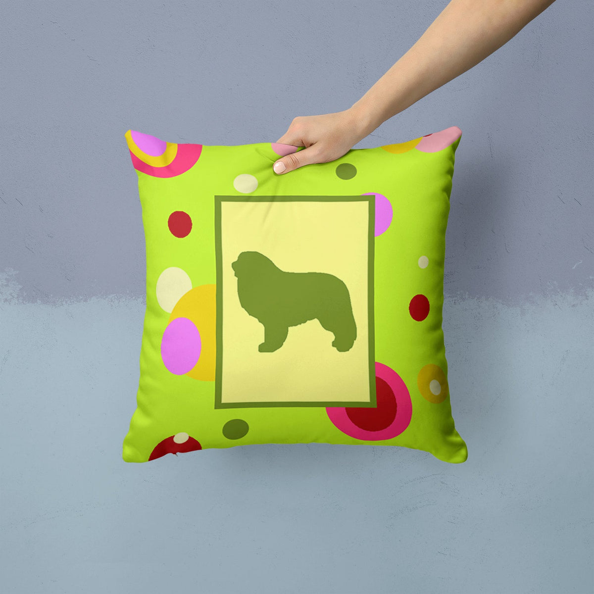 Great Pyrenees Decorative Throw Pillow 14x14 Indoor Outdoor Accent Cushion, Fabric Cover with Insert for Sofa, Bed, Porch & Living Room