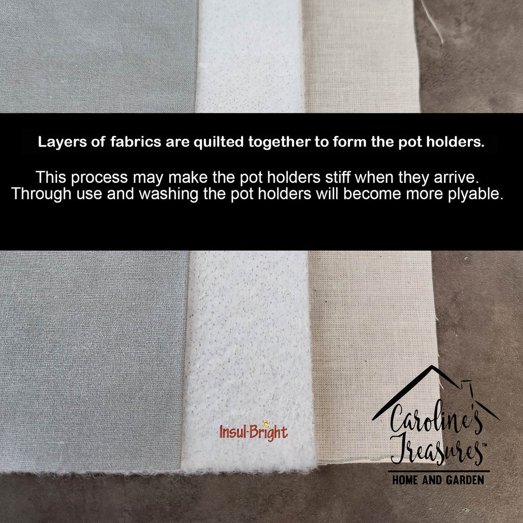 Samoyed Pot Holder Set of 2 Heat Resistant Quilted Hot Pads 7.5 x 7.5 Inch, Insulated Kitchen Trivets for Cooking & Baking