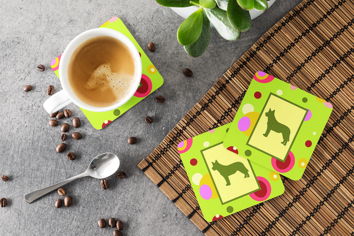 Australian Cattle Dog Foam Coasters Set of 4 Cup Coasters for Indoor Outdoor, Tabletop Protection, Anti Slip, Mouse pad Material