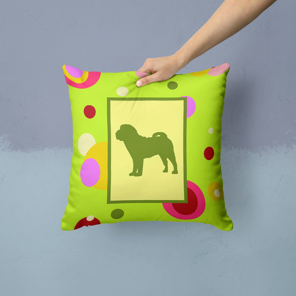 Shar Pei Decorative Throw Pillow 14x14 Indoor Outdoor Accent Cushion, Fabric Cover with Insert for Sofa, Bed, Porch & Living Room