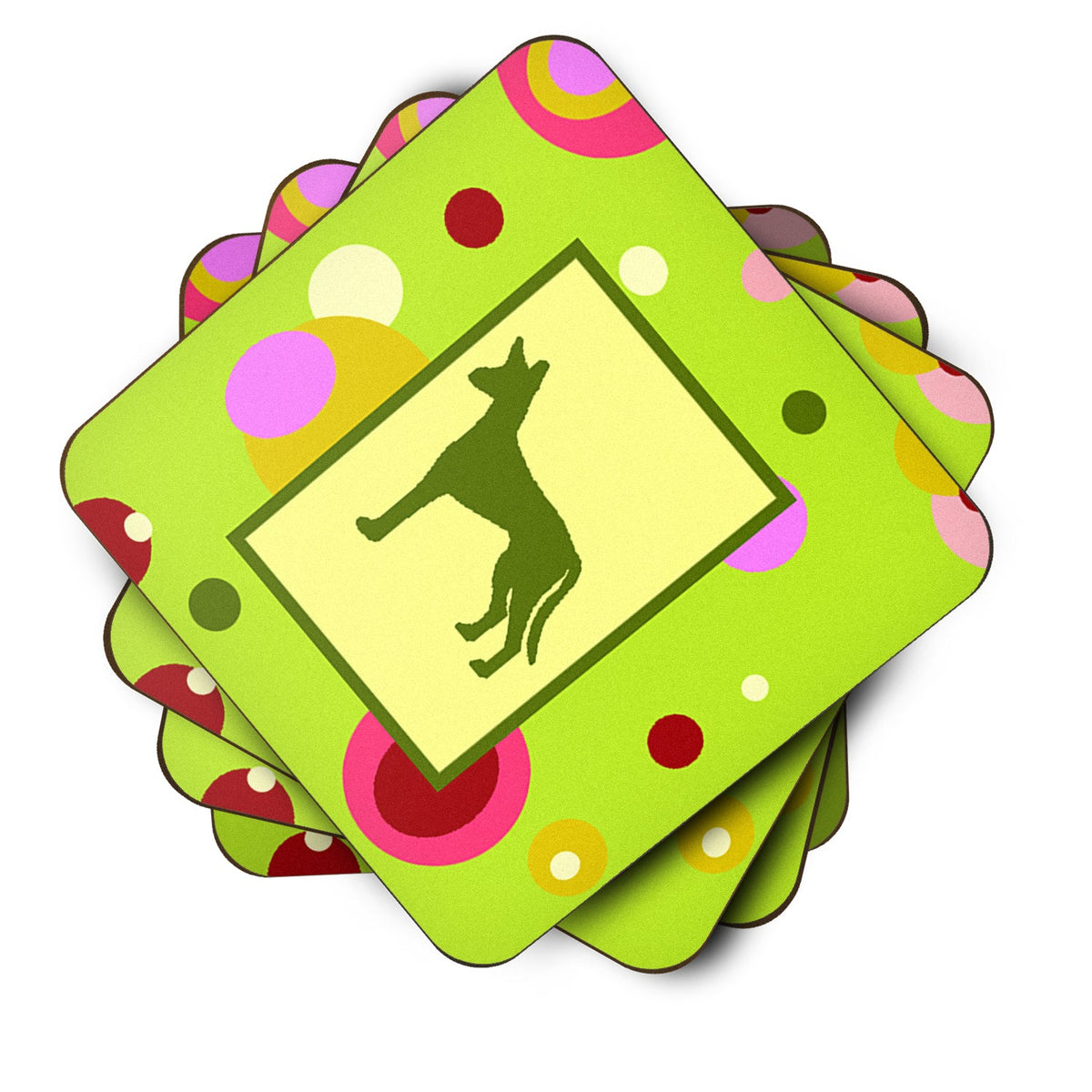Ibizan Hound Foam Coasters Set of 4 Cup Coasters for Indoor Outdoor, Tabletop Protection, Anti Slip, Mouse pad Material
