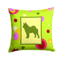 Norwegian Elkhound Decorative Throw Pillow 14x14 Indoor Outdoor Accent Cushion, Fabric Cover with Insert for Sofa, Bed, Porch & Living Room