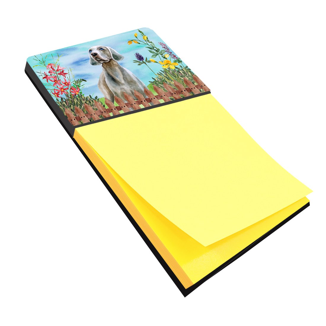 Weimaraner Spring Watercolor Sticky Note Holder Refillable Dispenser Desk Accessory 3x3 Pad Gift