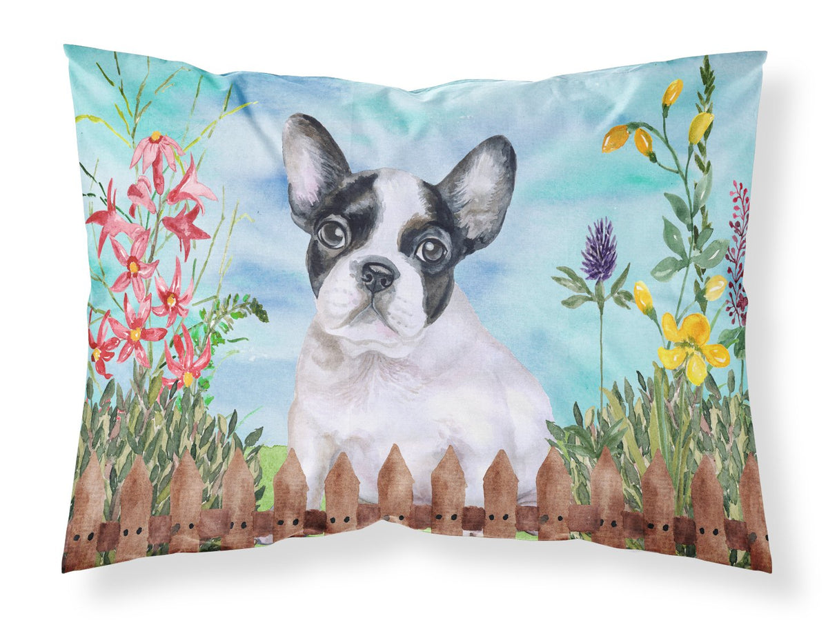 French Bulldog Black White Spring Standard Pillowcase Lightweight Super Soft Easy Care Decorative Artwork Pillowcase, Standard
