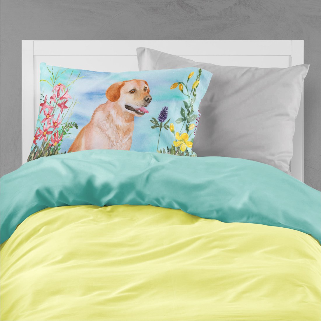 Labrador Retriever Spring Standard Pillowcase Lightweight Super Soft Easy Care Decorative Artwork Pillowcase, Standard