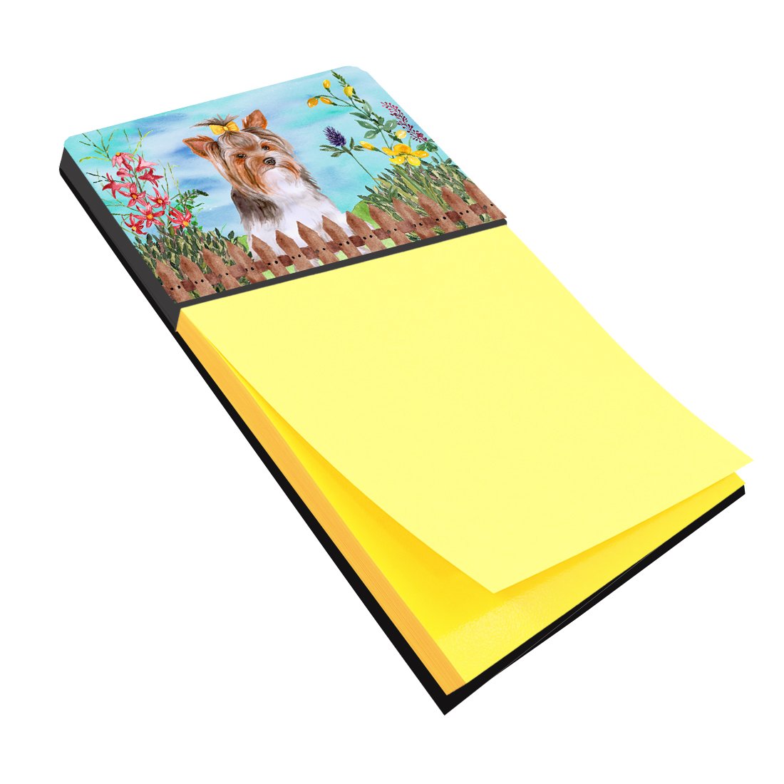 Yorkshire Terrier #2 Spring Watercolor Sticky Note Holder Refillable Dispenser Desk Accessory 3x3 Pad Gift