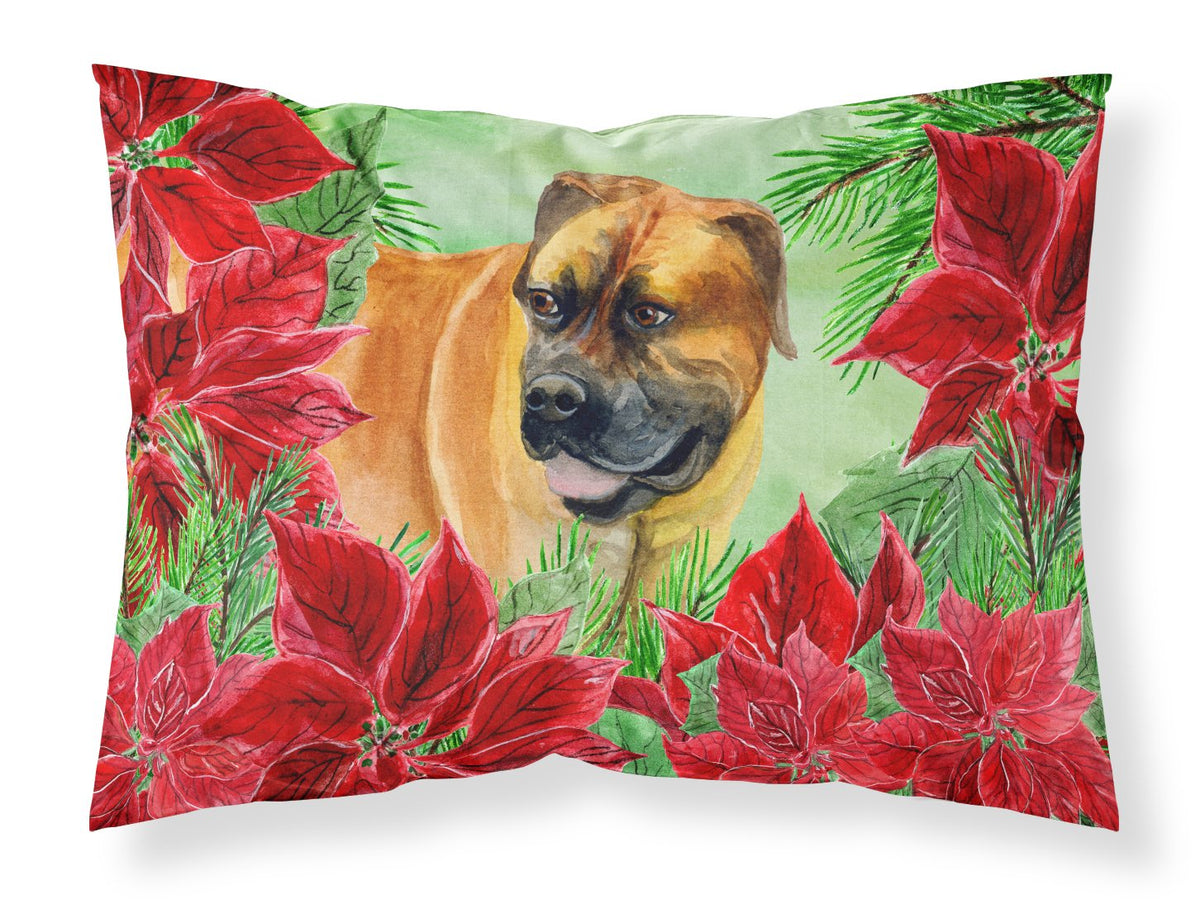 Boerboel Mastiff Poinsettas Standard Pillowcase Lightweight Super Soft Easy Care Decorative Artwork Pillowcase, Standard