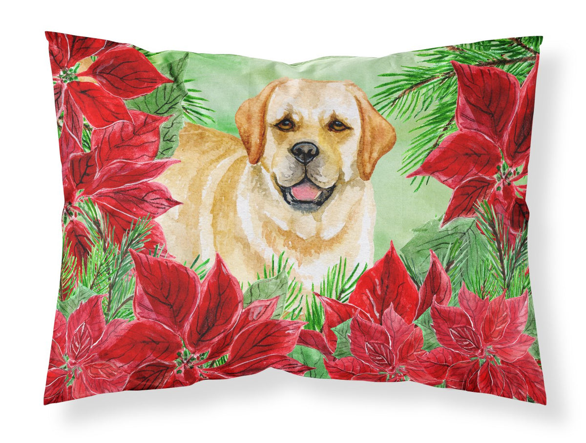 Golden Retriever Poinsettas Standard Pillowcase Lightweight Super Soft Easy Care Decorative Artwork Pillowcase, Standard