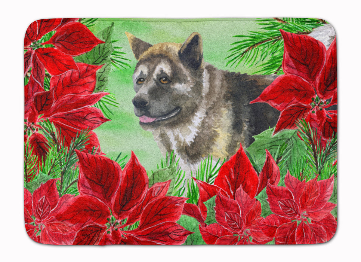 American Akita Poinsettas Memory Foam Kitchen Mat Machine Washable Anti-Fatigue Cushion Comfort Bath or Kitchen Rug