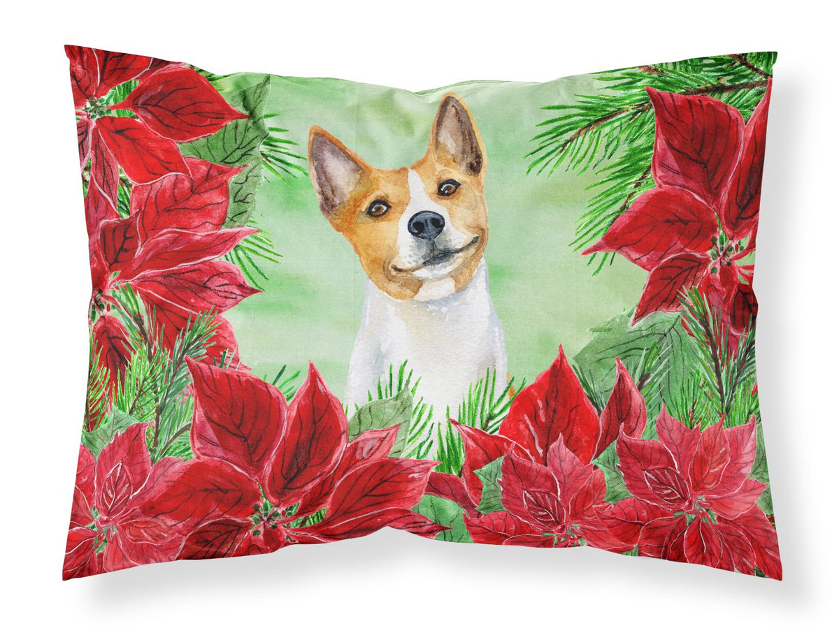 Basenji Poinsettas Standard Pillowcase Lightweight Super Soft Easy Care Decorative Artwork Pillowcase, Standard
