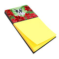 French Bulldog Black White Poinsettas Watercolor Sticky Note Holder Refillable Dispenser Desk Accessory 3x3 Pad Gift