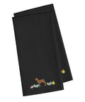 Australian Kelpie Easter Black Embroidered Towel Set of 2 Decorative Bathroom Guest Hand Towel for Hand, Face, Tea, Dishcloth, 19 X 25, Black