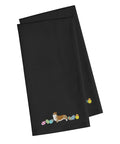 Corgi Easter Black Embroidered Towel Set of 2 Decorative Bathroom Guest Hand Towel for Hand, Face, Tea, Dishcloth, 19 X 25, Black