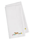 Dogue de Bordeaux Easter White Embroidered Towel Set of 2 Decorative Bathroom Guest Hand Towel for Hand, Face, Tea, Dishcloth, 19 X 25, White