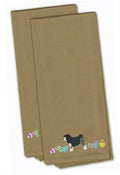 Lowchen Easter Tan Embroidered Towel Set of 2 Decorative Bathroom Guest Hand Towel for Hand, Face, Tea, Dishcloth, 19 X 25, Tan