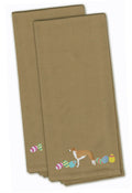 Borzoi Easter Tan Embroidered Towel Set of 2 Decorative Bathroom Guest Hand Towel for Hand, Face, Tea, Dishcloth, 19 X 25, Tan
