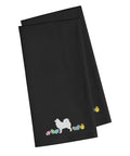 Samoyed Easter Black Embroidered Towel Set of 2 Decorative Bathroom Guest Hand Towel for Hand, Face, Tea, Dishcloth, 19 X 25, Black