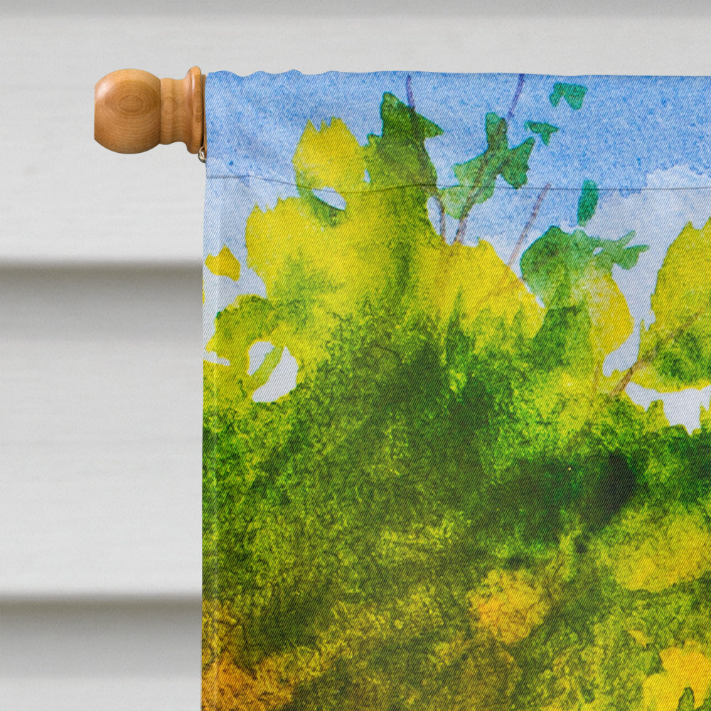 Fall Chocolate Parti Cocker Spaniel House Flag 28x40 Porch Sleeve Pole Decorative Outside Yard Banner Artwork Wall Hanging, Polyester