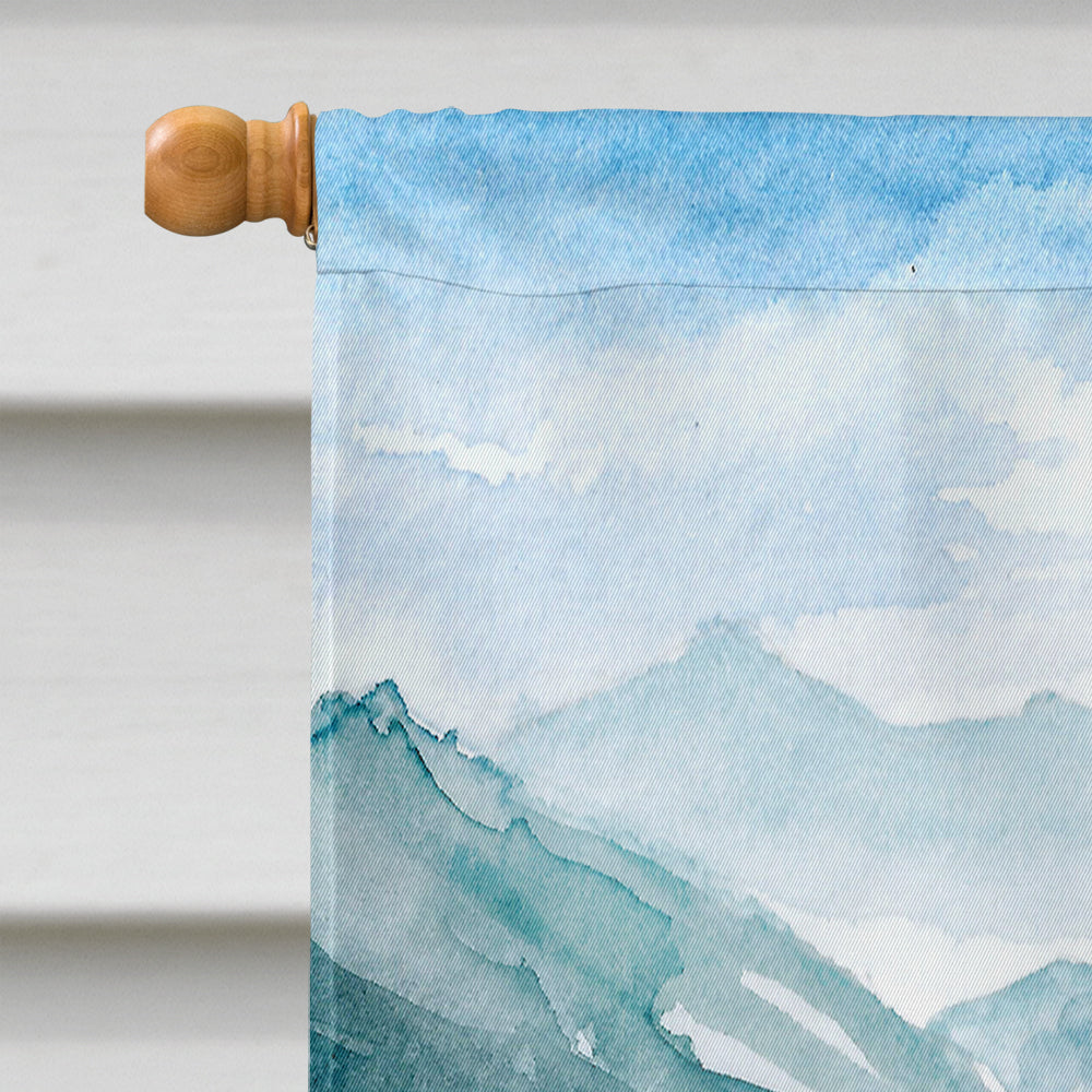 Mountian Flowers Yellow Labrador House Flag 28x40 Porch Sleeve Pole Decorative Outside Yard Banner Artwork Wall Hanging, Polyester