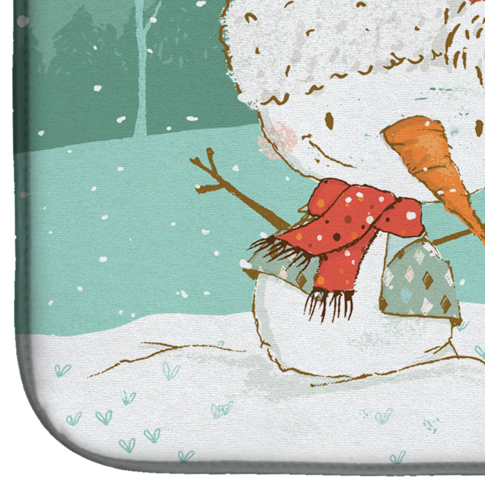 Beagle Snowman Christmas Dish Drying Mat Absorbent Dish Drying Mat Pad for Kitchen Counter Dish Drainer Mat for Countertop, 14 x 21", Multicolor