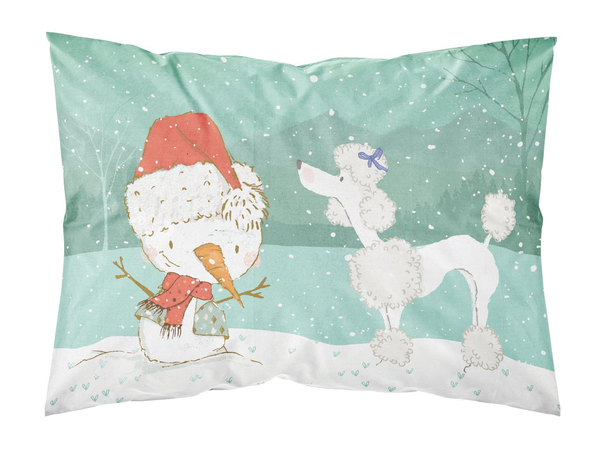 White Poodle Snowman Christmas Standard Pillowcase Lightweight Super Soft Easy Care Decorative Artwork Pillowcase, Standard
