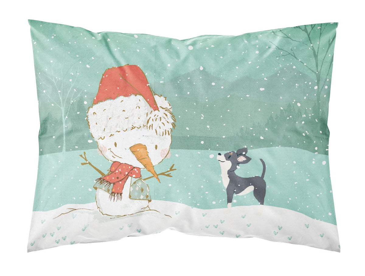 Black Chihuahua Snowman Christmas Standard Pillowcase Lightweight Super Soft Easy Care Decorative Artwork Pillowcase, Standard