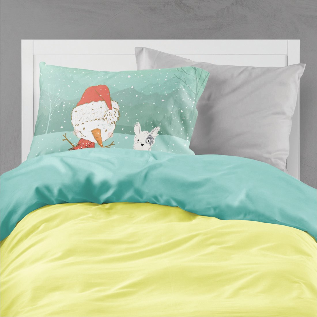 Black and White Terrier Snowman Christmas Standard Pillowcase Lightweight Super Soft Easy Care Decorative Artwork Pillowcase, Standard
