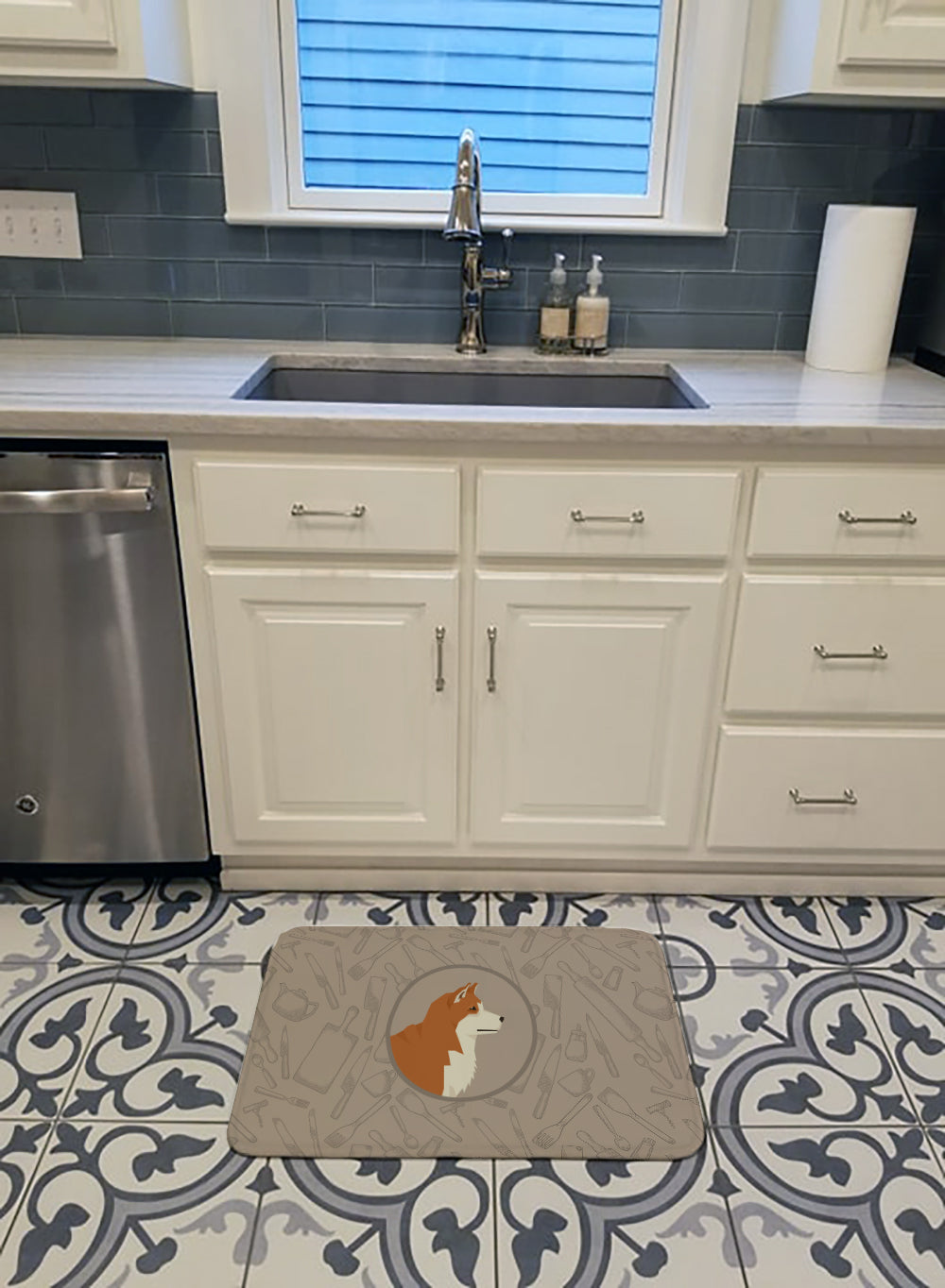 Akita In the Kitchen Memory Foam Kitchen Mat Machine Washable Anti-Fatigue Cushion Comfort Bath or Kitchen Rug