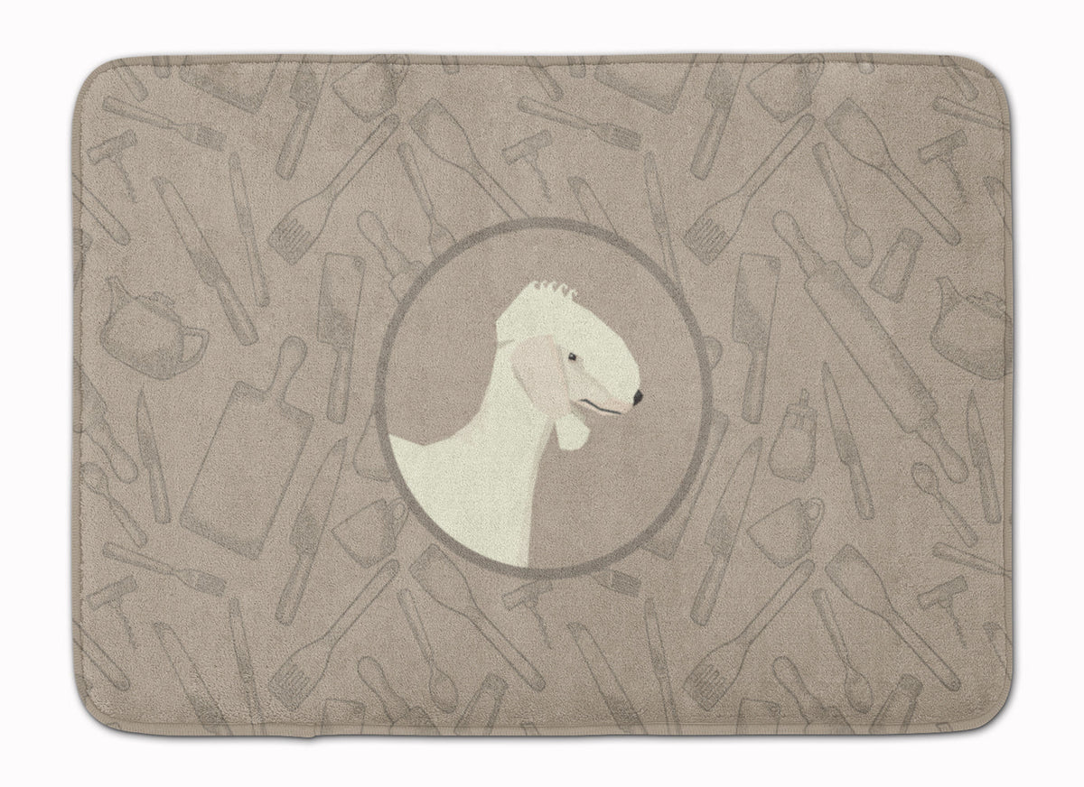 Bedlington Terrier In the Kitchen Memory Foam Kitchen Mat Machine Washable Anti-Fatigue Cushion Comfort Bath or Kitchen Rug