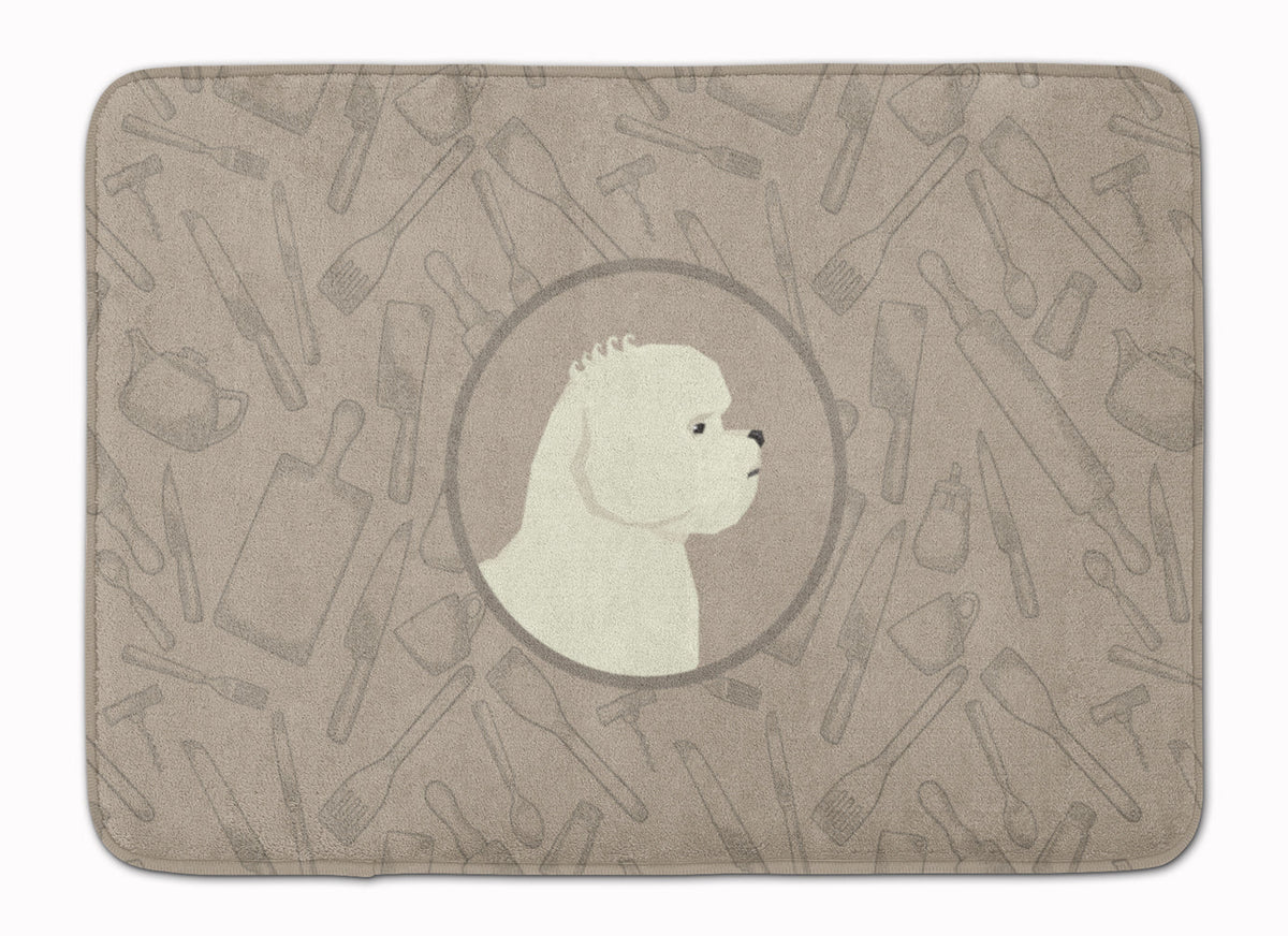 Bichon Frise In the Kitchen Memory Foam Kitchen Mat Machine Washable Anti-Fatigue Cushion Comfort Bath or Kitchen Rug