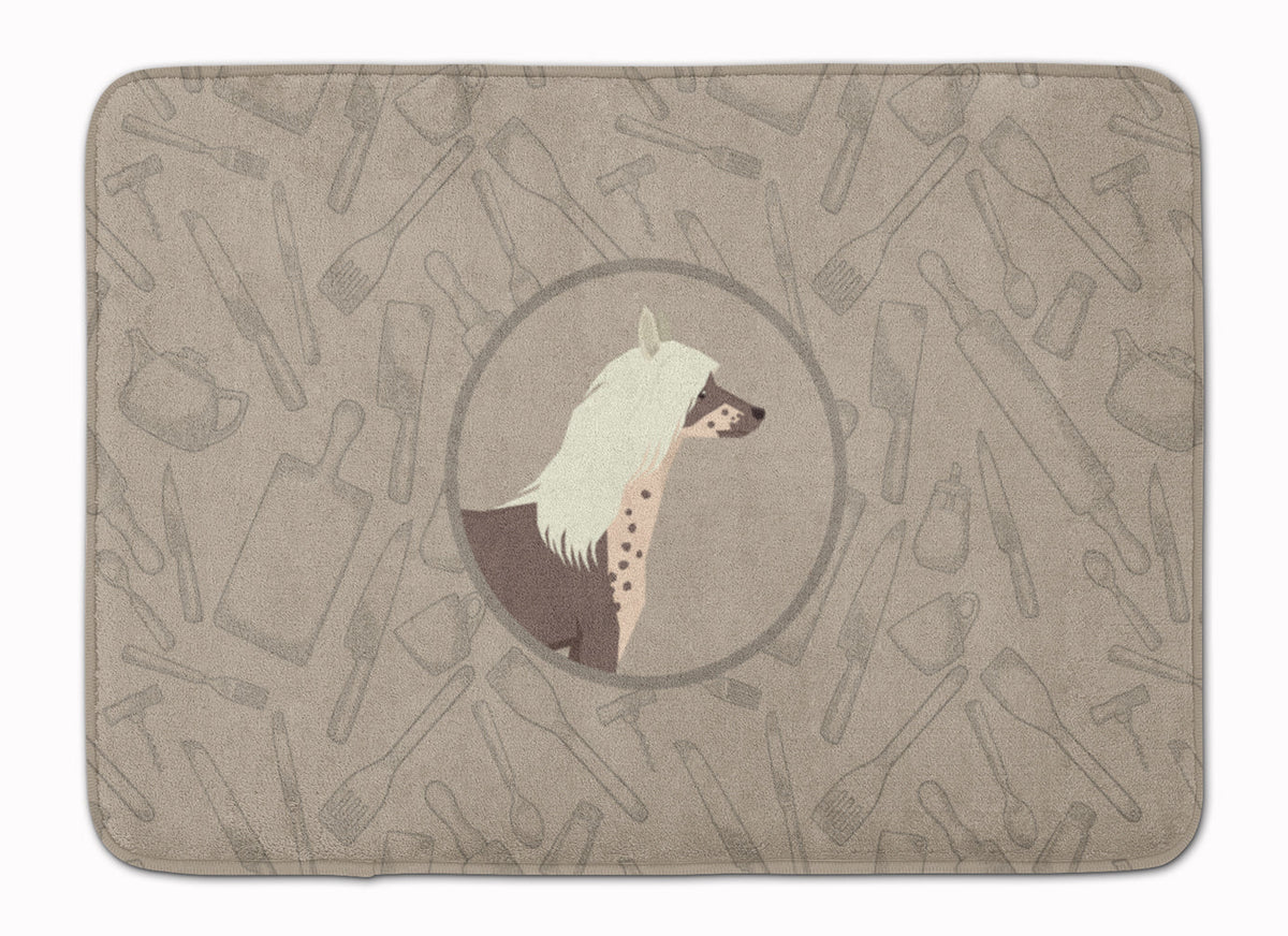 Chinese Crested In the Kitchen Memory Foam Kitchen Mat Machine Washable Anti-Fatigue Cushion Comfort Bath or Kitchen Rug