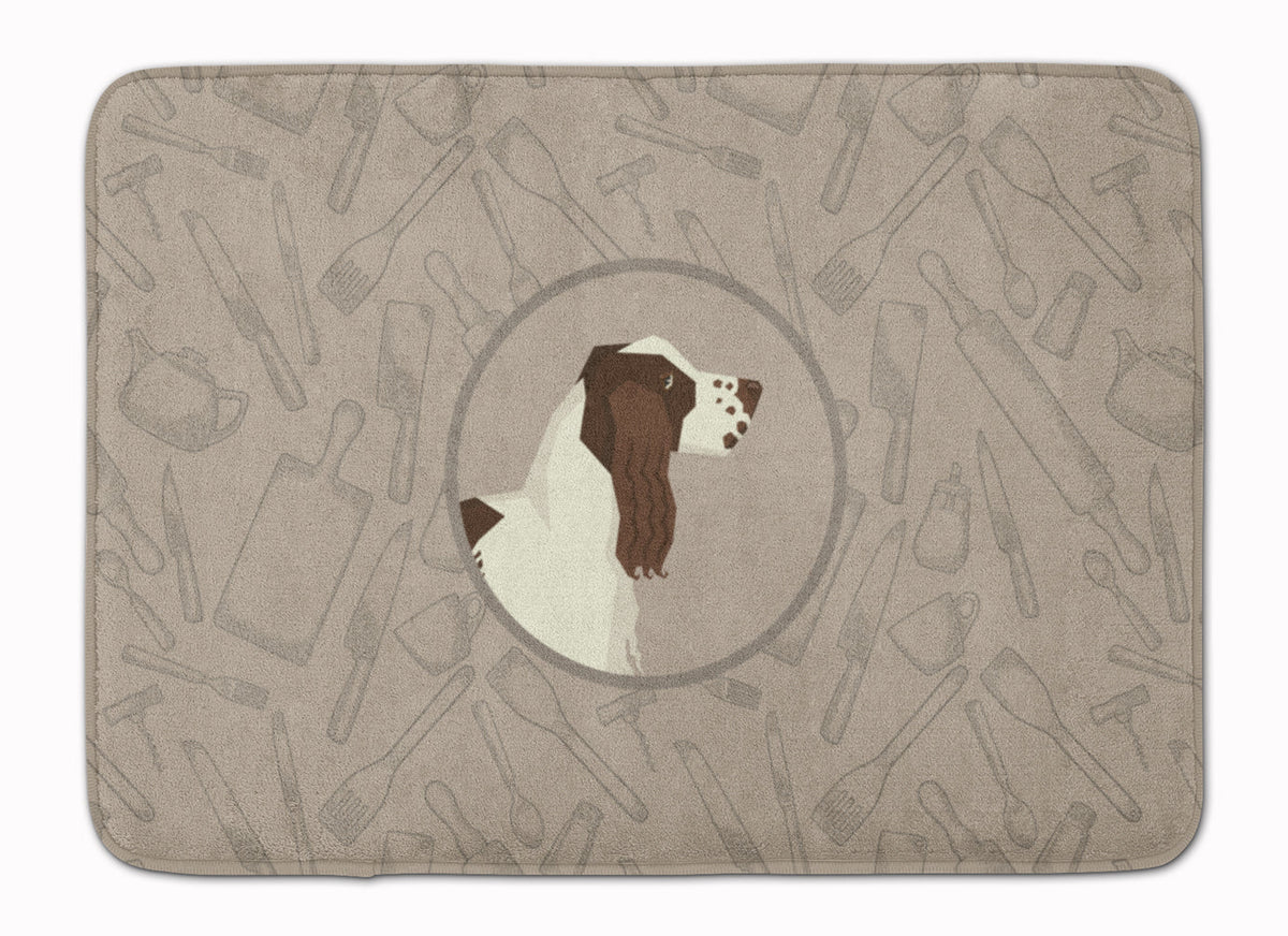 English Springer Spaniel In the Kitchen Memory Foam Kitchen Mat Machine Washable Anti-Fatigue Cushion Comfort Bath or Kitchen Rug