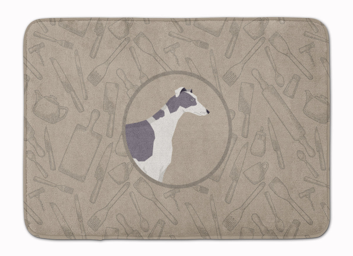 Greyhound In the Kitchen Memory Foam Kitchen Mat Machine Washable Anti-Fatigue Cushion Comfort Bath or Kitchen Rug
