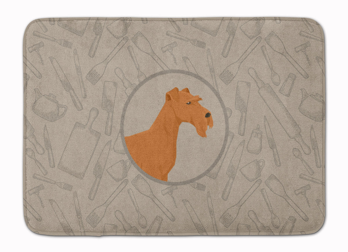 Irish Terrier In the Kitchen Memory Foam Kitchen Mat Machine Washable Anti-Fatigue Cushion Comfort Bath or Kitchen Rug