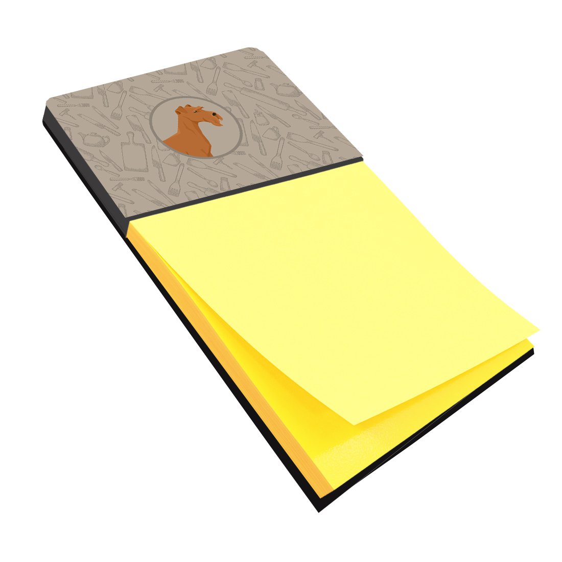 Irish Terrier In the Kitchen Watercolor Sticky Note Holder Refillable Dispenser Desk Accessory 3x3 Pad Gift