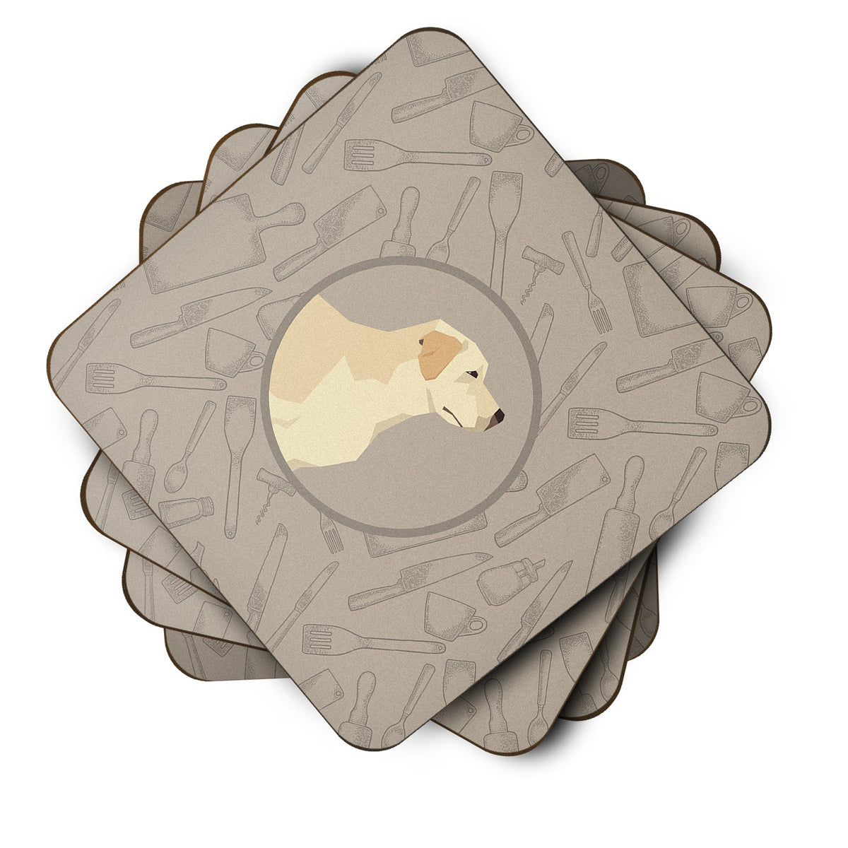 Labrador Retriever In the Kitchen Foam Coasters Set of 4 Cup Coasters for Indoor Outdoor, Tabletop Protection, Anti Slip, Mouse pad Material