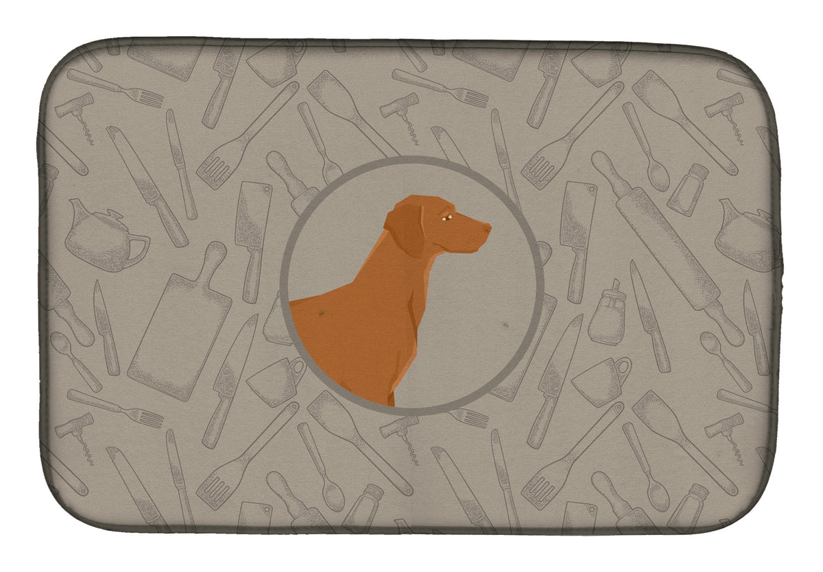Vizsla In the Kitchen Dish Drying Mat Absorbent Dish Drying Mat Pad for Kitchen Counter Dish Drainer Mat for Countertop, 14 x 21", Multicolor