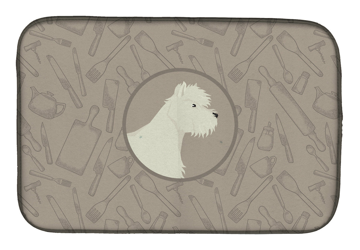 Westie In the Kitchen Dish Drying Mat Absorbent Dish Drying Mat Pad for Kitchen Counter Dish Drainer Mat for Countertop, 14 x 21", Multicolor