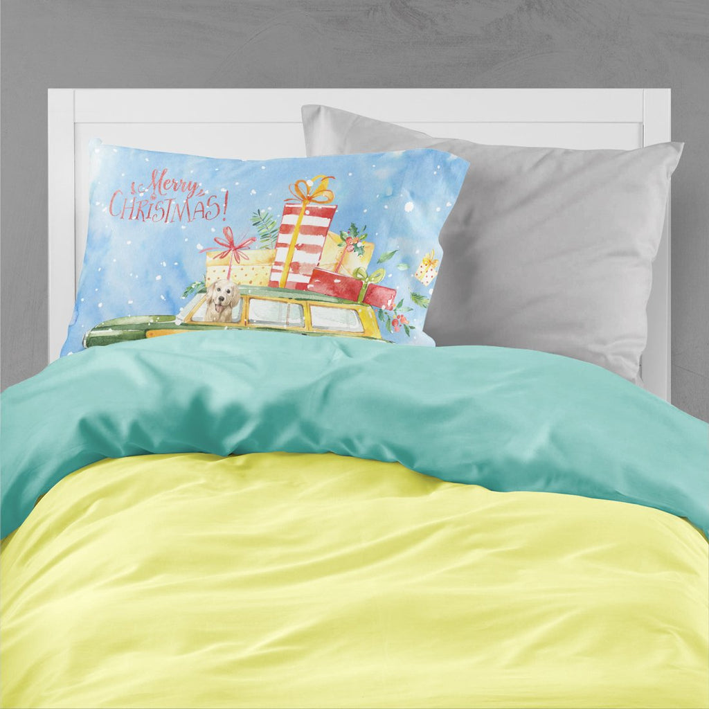Merry Christmas Golden Retriever Standard Pillowcase Lightweight Super Soft Easy Care Decorative Artwork Pillowcase, Standard