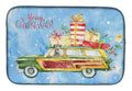 Merry Christmas Irish Wolfhound Dish Drying Mat Absorbent Dish Drying Mat Pad for Kitchen Counter Dish Drainer Mat for Countertop, 14 x 21", Multicolor