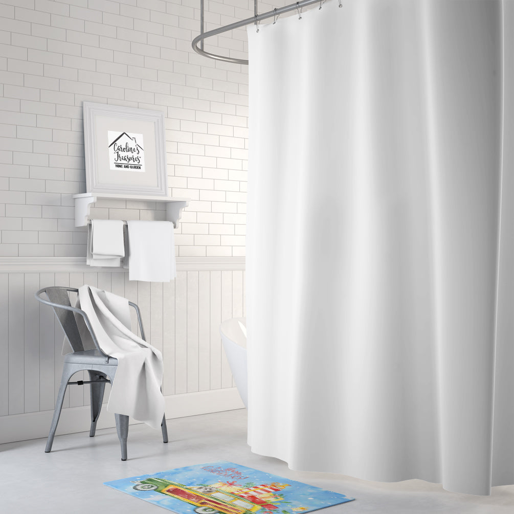 Merry Christmas Shih Tzu Puppy Cut Memory Foam Kitchen Mat Machine Washable Anti-Fatigue Cushion Comfort Bath or Kitchen Rug