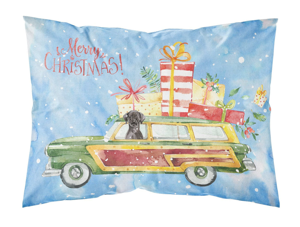 Merry Christmas Black Labrador Retriever Standard Pillowcase Lightweight Super Soft Easy Care Decorative Artwork Pillowcase, Standard