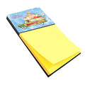 Merry Christmas Brown Cockapoo Watercolor Sticky Note Holder Refillable Dispenser Desk Accessory 3x3 Pad Gift