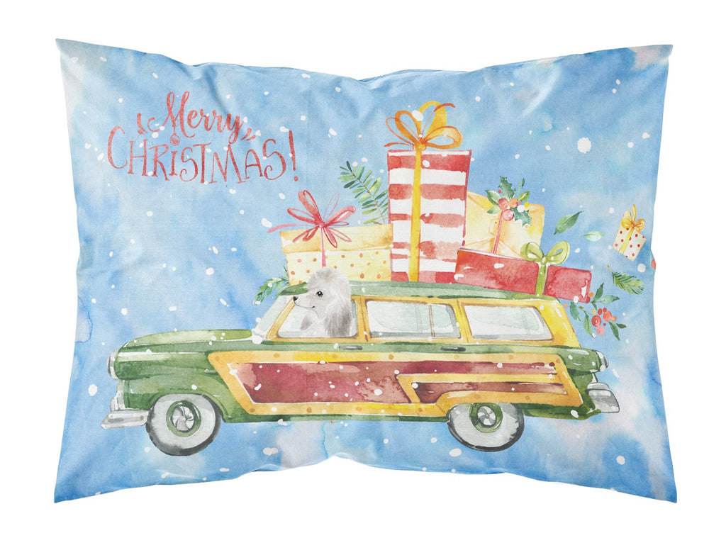 Merry Christmas White Poodle Standard Pillowcase Lightweight Super Soft Easy Care Decorative Artwork Pillowcase, Standard