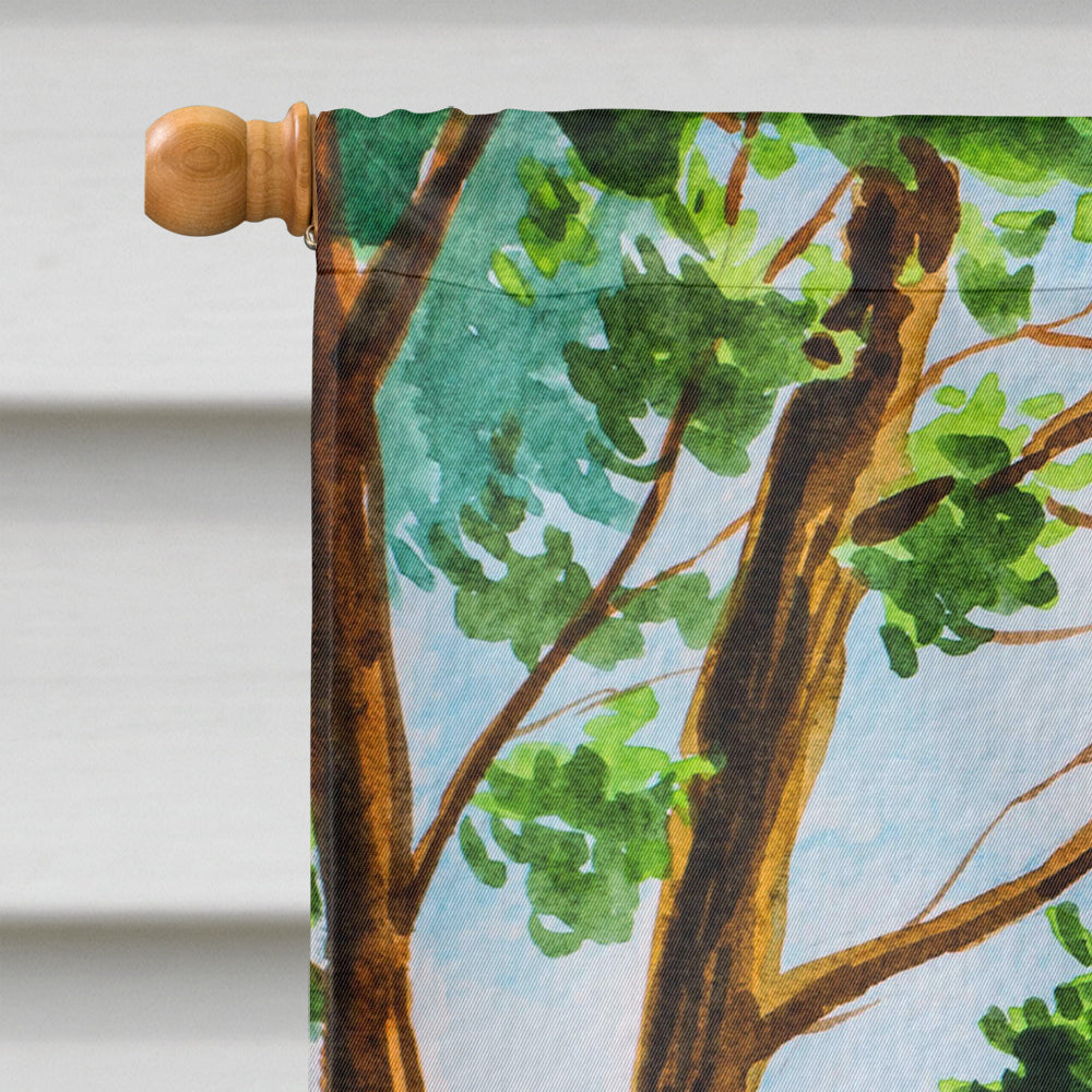 Under the Tree Bichon Frise House Flag 28x40 Porch Sleeve Pole Decorative Outside Yard Banner Artwork Wall Hanging, Polyester