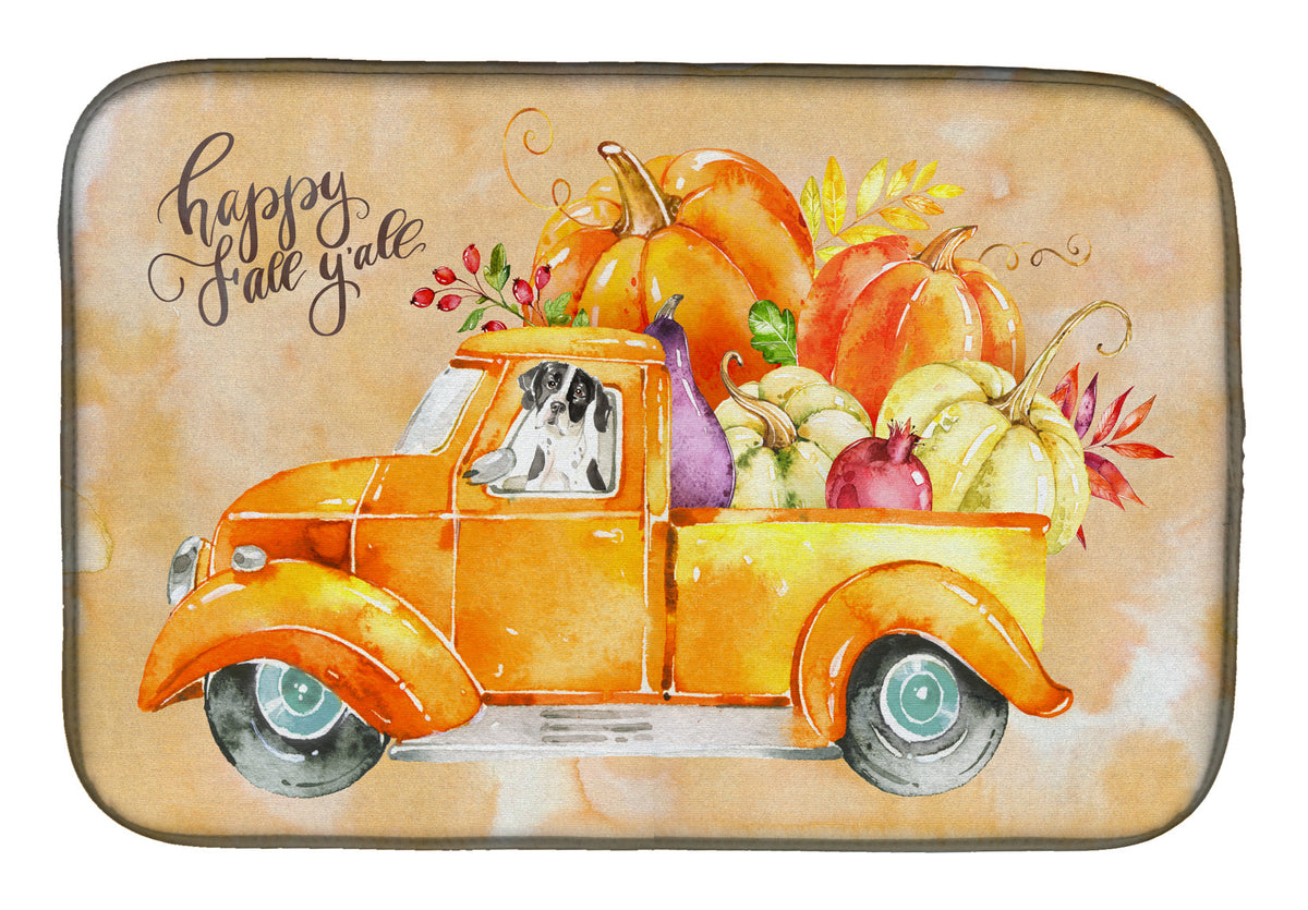 Fall Harvest English Pointer Dish Drying Mat Absorbent Dish Drying Mat Pad for Kitchen Counter Dish Drainer Mat for Countertop, 14 x 21", Multicolor
