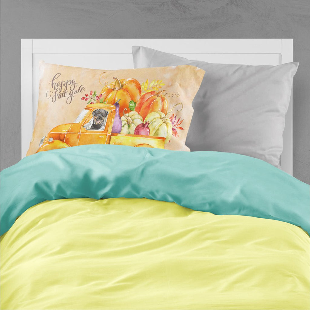 Fall Harvest Rottweiler Standard Pillowcase Lightweight Super Soft Easy Care Decorative Artwork Pillowcase, Standard