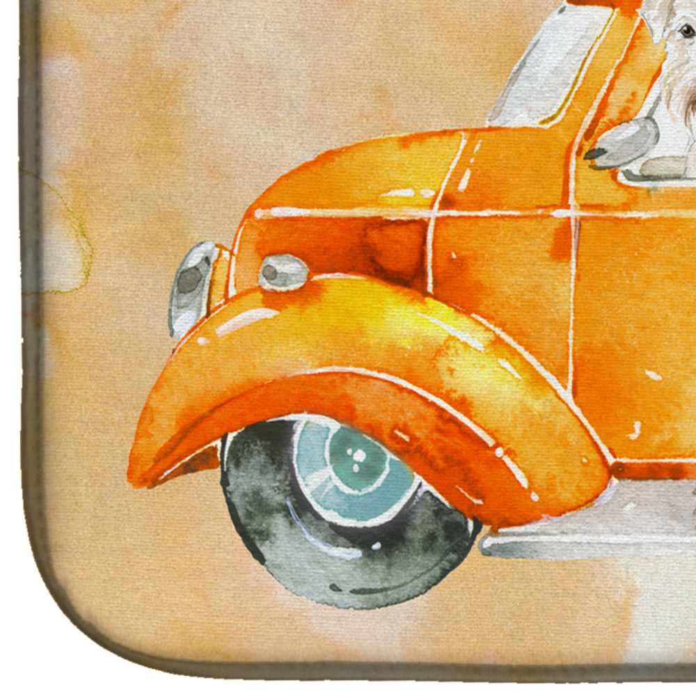 Fall Harvest Wheaten Terrier Dish Drying Mat Absorbent Dish Drying Mat Pad for Kitchen Counter Dish Drainer Mat for Countertop, 14 x 21", Multicolor